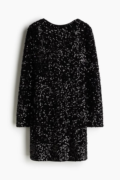 H&M MAMA Sequined Dress with Low-Cut Back