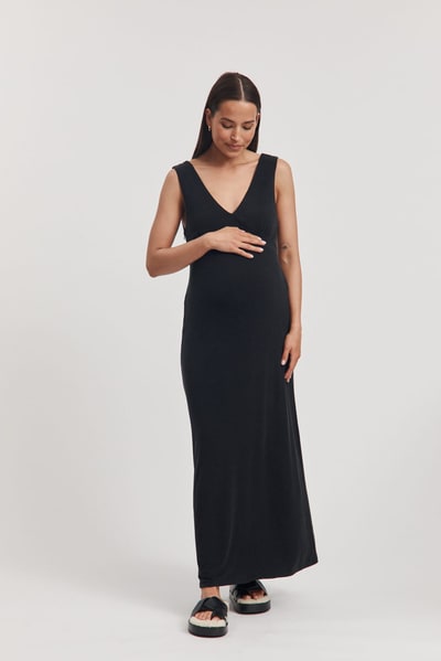 Legoe Heritage Fluid Jersey Slip Dress (Black) - FINAL SALE