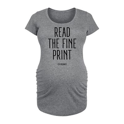 Kohl's Maternity Read The Fine Print Graphic Tee