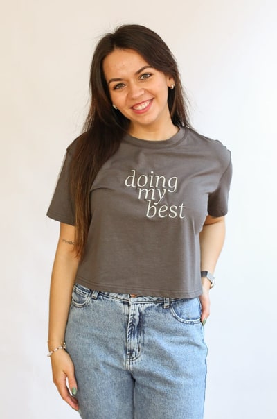 Milk & Baby Cropped Embroidered Nursing Friendly Tee