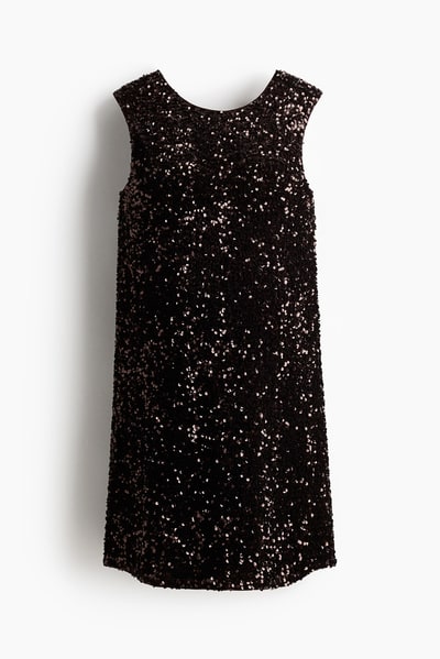 H&M MAMA Bow-Detail Sequined Dress