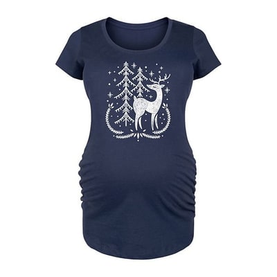 Kohl's Maternity Scandinavian Winter Deer Graphic Tee