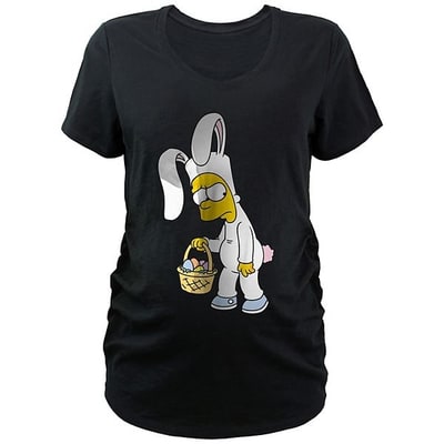 Kohl's Maternity The Simpsons Easter Bunny Bart V-Neck Graphic Tee