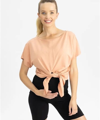 Bump City The Tie-Front Tee (Peach)