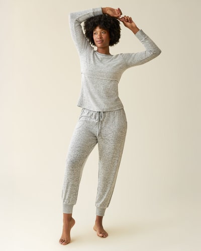 Kindred Bravely CozyKnit Nursing Pajama & Lounge Set | Grey Heather