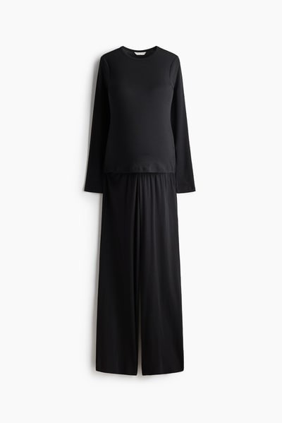 H&M MAMA Pointelle Jersey Pajamas