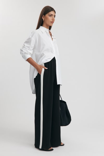 Legoe Heritage Side Panel Pant (Black with White)
