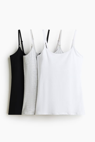 H&M MAMA 3-Pack Nursing Camisole Tops