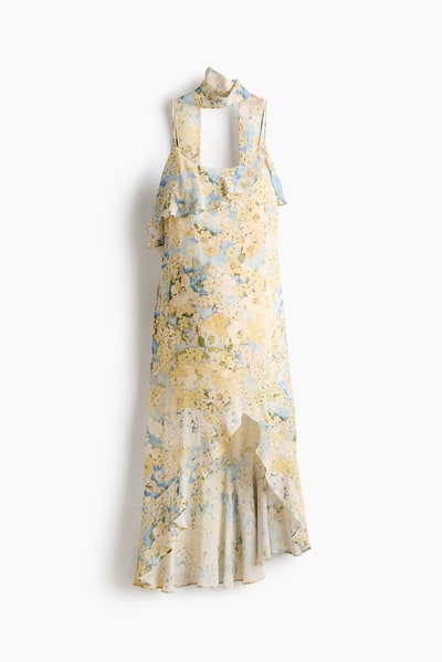 H&M MAMA Flounced Chiffon Dress with Scarf