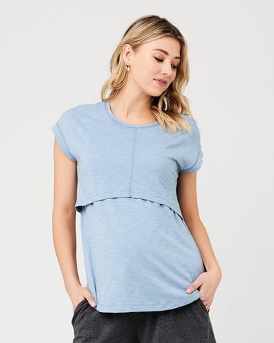 Ripe Maternity Richie Nursing Tee Light Petrol