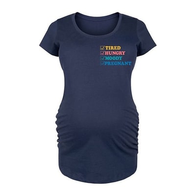 Kohl's Maternity Tired Hungry Moody Pregnant Graphic Tee