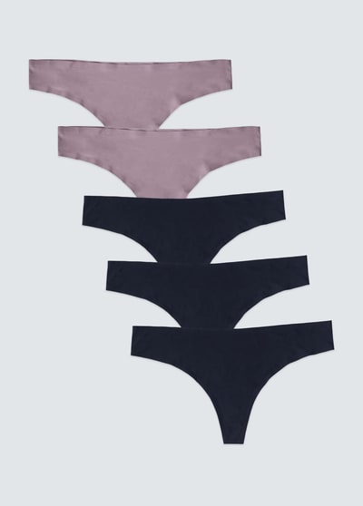 Ingrid+Isabel Seamless Maternity No Show Thong Underwear 5-Pack Bundle