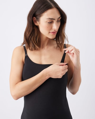 Ripe Maternity Organic Cotton Nursing Cami Black