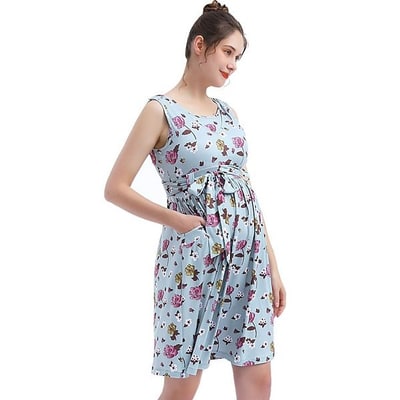 Kohl's Pokkori Maternity Nursing Belted Sleeveless Skater Dress