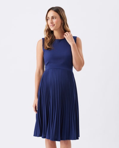 Ripe Maternity Knife Pleat Dress Blueprint