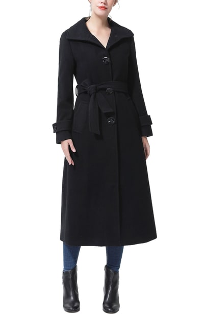 Kimi + Kai Kimi + Kai Women's "Kataleya" Belted Wool Blend Long Coat