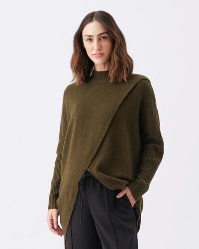 Ripe Maternity Hallie Cross Over Knit Khaki
