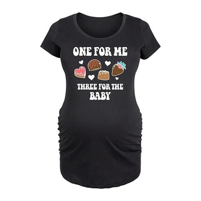 Kohl's Maternity One For Me Three For Baby Chocolate Graphic Tee