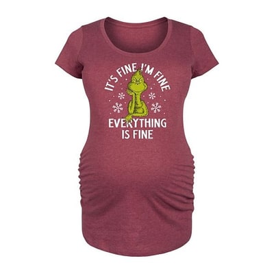Kohl's Maternity The Grinch It's Fine I'm Fine Graphic Tee