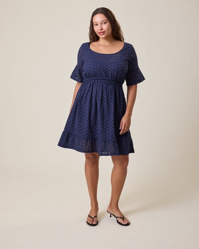 Kindred Bravely Dahlia Eyelet Maternity & Nursing Dress