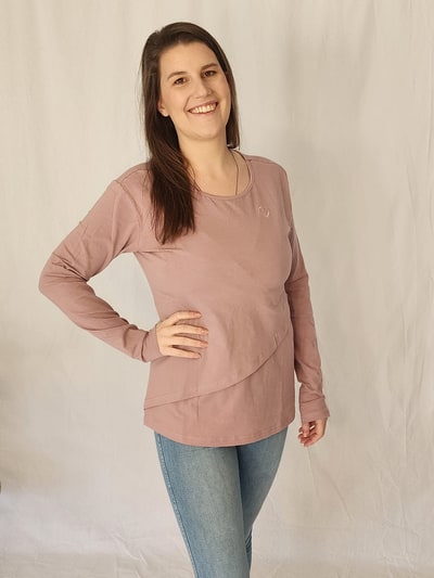 Close to the Heart Long Sleeve Layer Top - Dusky Pink
