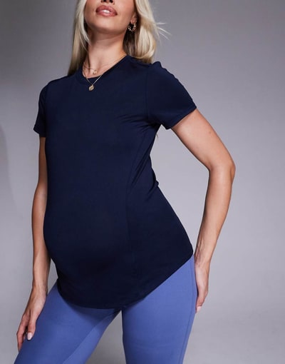 ASOS 4505 Maternity Icon active quick dry performance T-shirt in deep navy