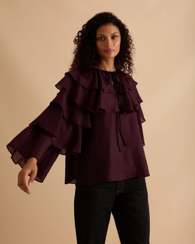 For The Creators Ruffle Sleeve Top