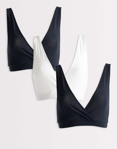 ASOS Mamalicious Maternity 3 pack 2 function nursing bras in black and white