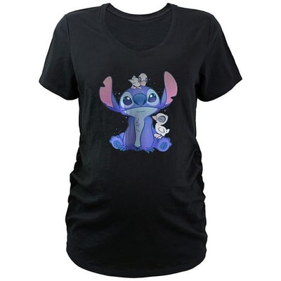 Kohl's Disney's Lilo & Stitch Cute Ducklings Hanging With Stitch Maternity V-Neck Graphic Tee