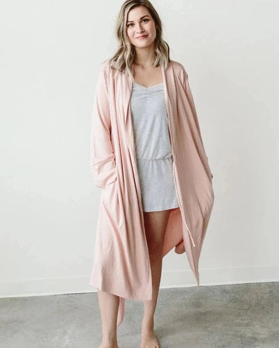 MARION Maternity Goumi Organic Cotton Robe for Maternity & Nursing