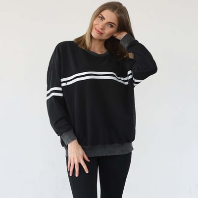 Milk & Baby Celine Slouchy Nursing Pullover | Faded Black