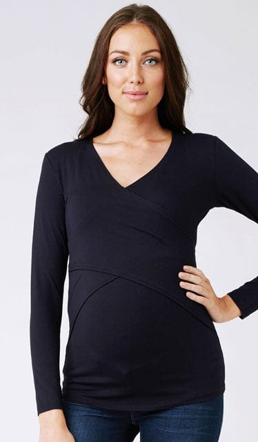 Special Addition Ripe New Navy Long Sleeve Embrace Maternity & Nursing Top