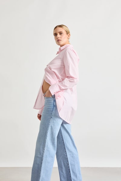 For The Creators The Classic Buttondown Pink White Stripe