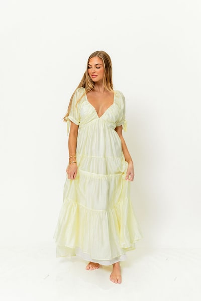 Worth Collective Grayson Maxi Dress in Lemon - Bump Friendly & Inclusive Sizing