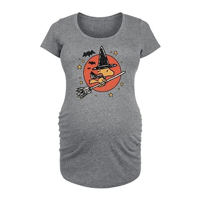 Kohl's Maternity Peanuts Woodstock Witch Halloween Graphic Tee
