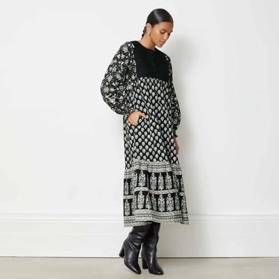 For The Creators Mixed Print Cord Dress