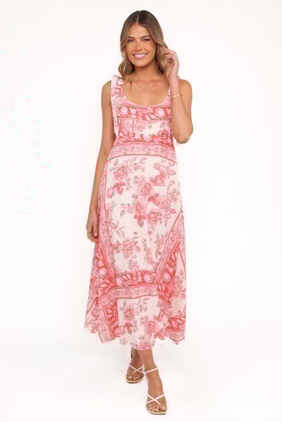 Petal & Pup Valara Tie Shoulder Maxi Dress - Rose Tile