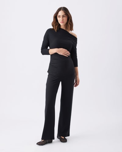 Ripe Maternity Cindy Rib Pant  Black