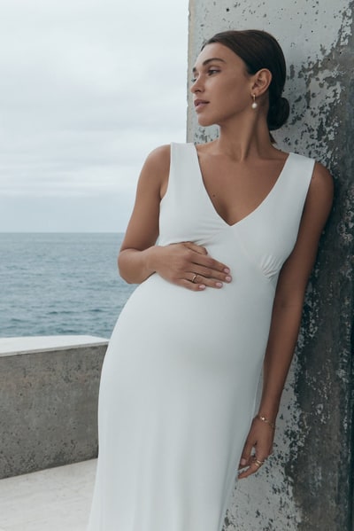 Legoe Heritage Fluid Jersey Slip Dress (Ivory) - FINAL SALE