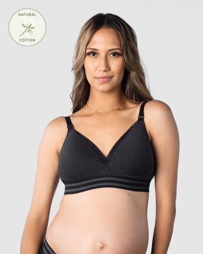 Hotmilk Lingerie Elevate Cotton Grey Marle T-Shirt Nursing Bra - Wirefree