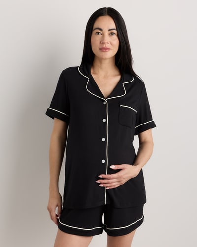 Quince Bamboo Jersey Maternity Short Sleeve Pajama Set