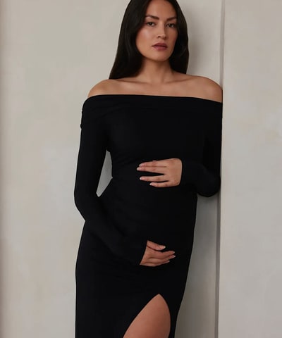 Bump City BUMPSUIT: Off-The-Shoulder Evening Dress