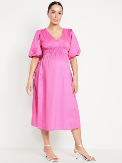 Old Navy Maternity Waist-Defined Midi Dress
