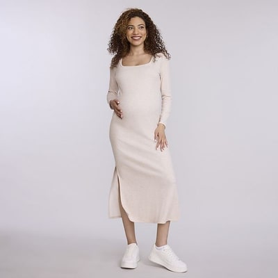 Kohl's Maternity Motherhood® Long Sleeve Square Neck Bodycon Maxi Dress