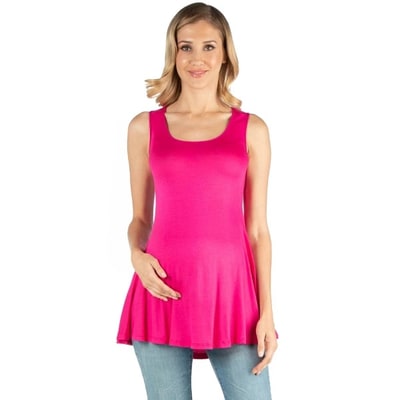 Target 24seven Comfort Apparel Womens Scoop Neck Sleeveless Maternity Tank Top-PINK-S
