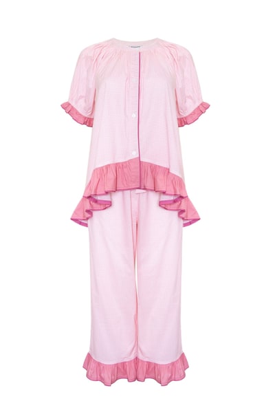 For The Creators Rose Bonnie Ruffle Maternity Sleep Set