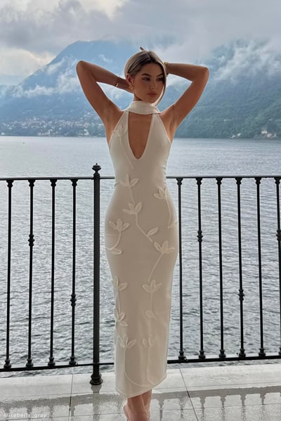 MESHKI Wynn Floral Knit Midi Dress