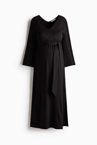 H&M MAMA Tie-Belt Jersey Dress