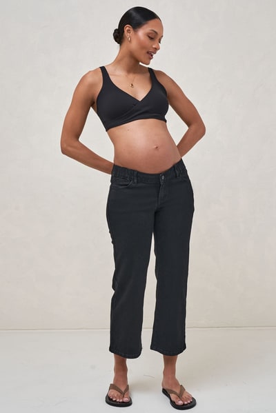 Bae the Label Walk The Talk Crop Wide Jean - Washed Black