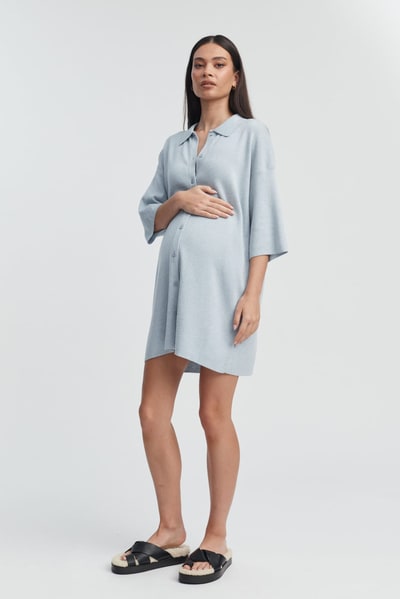 Legoe Heritage Kimono Knit Dress (Mineral Blue)